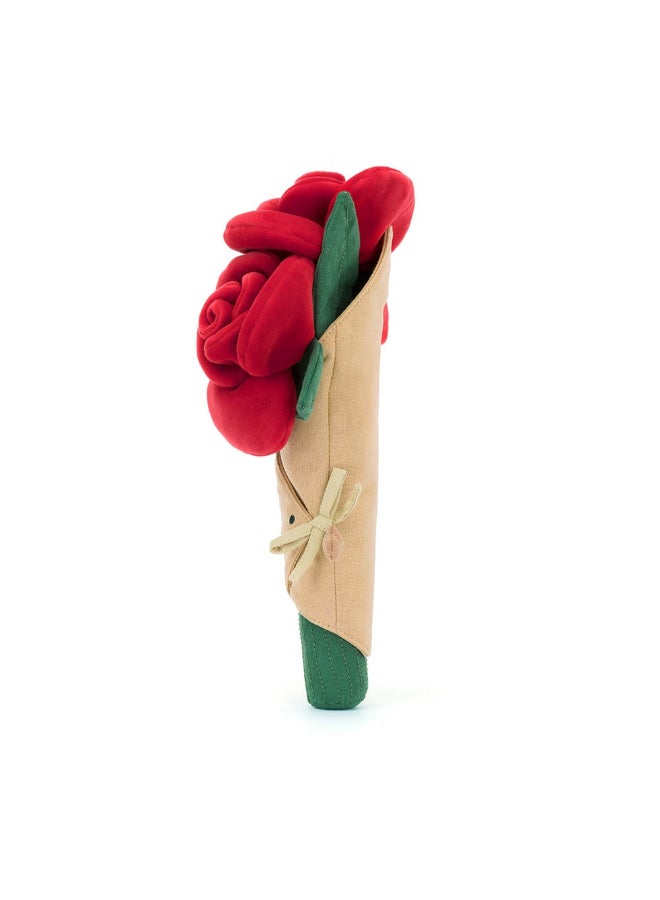 Jellycat دميّة باقة الورد المرحة - لعبة محشوة ناعمة بأرجل كوردية، هدية عيد الحب لطيفة للأطفال والبالغين، مجموعة جليكات، 30 سم - Image 4